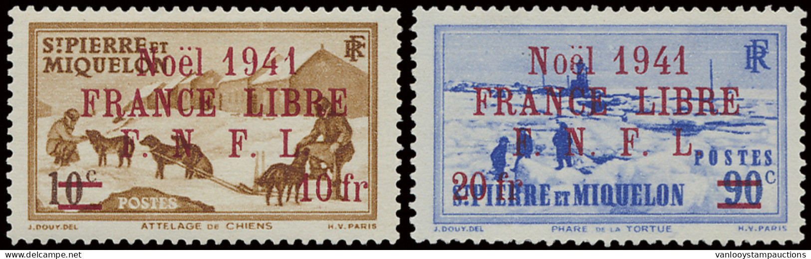 * N° 212/231 Landschappen Met Opdruk NOEL 1941 - France LIBRE F.N.F.L. Volledige Reeks, Met Scharnier, Zm (Yv. €1.420) - Autres & Non Classés