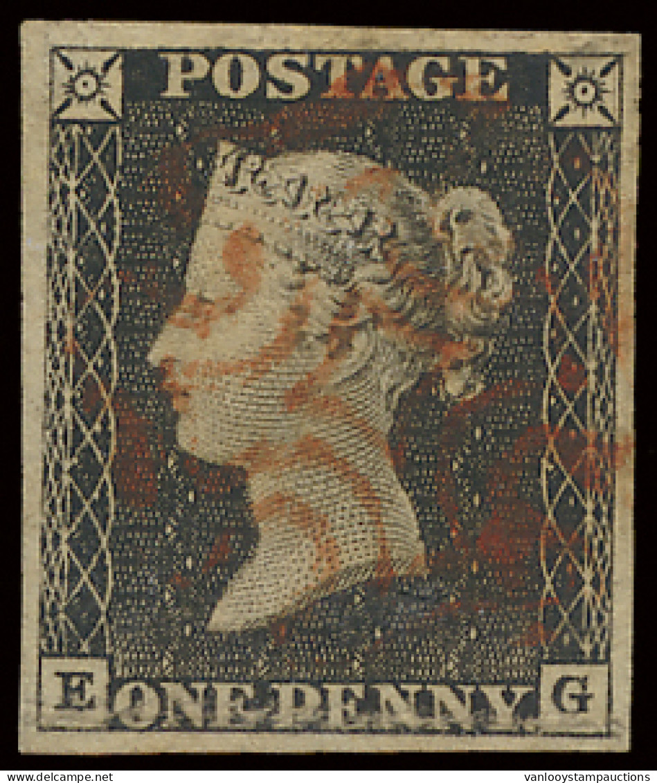 N° 2 1840 - One Penny Black With Red Maltese Cross, Vf (S.G. £375) - Autres & Non Classés