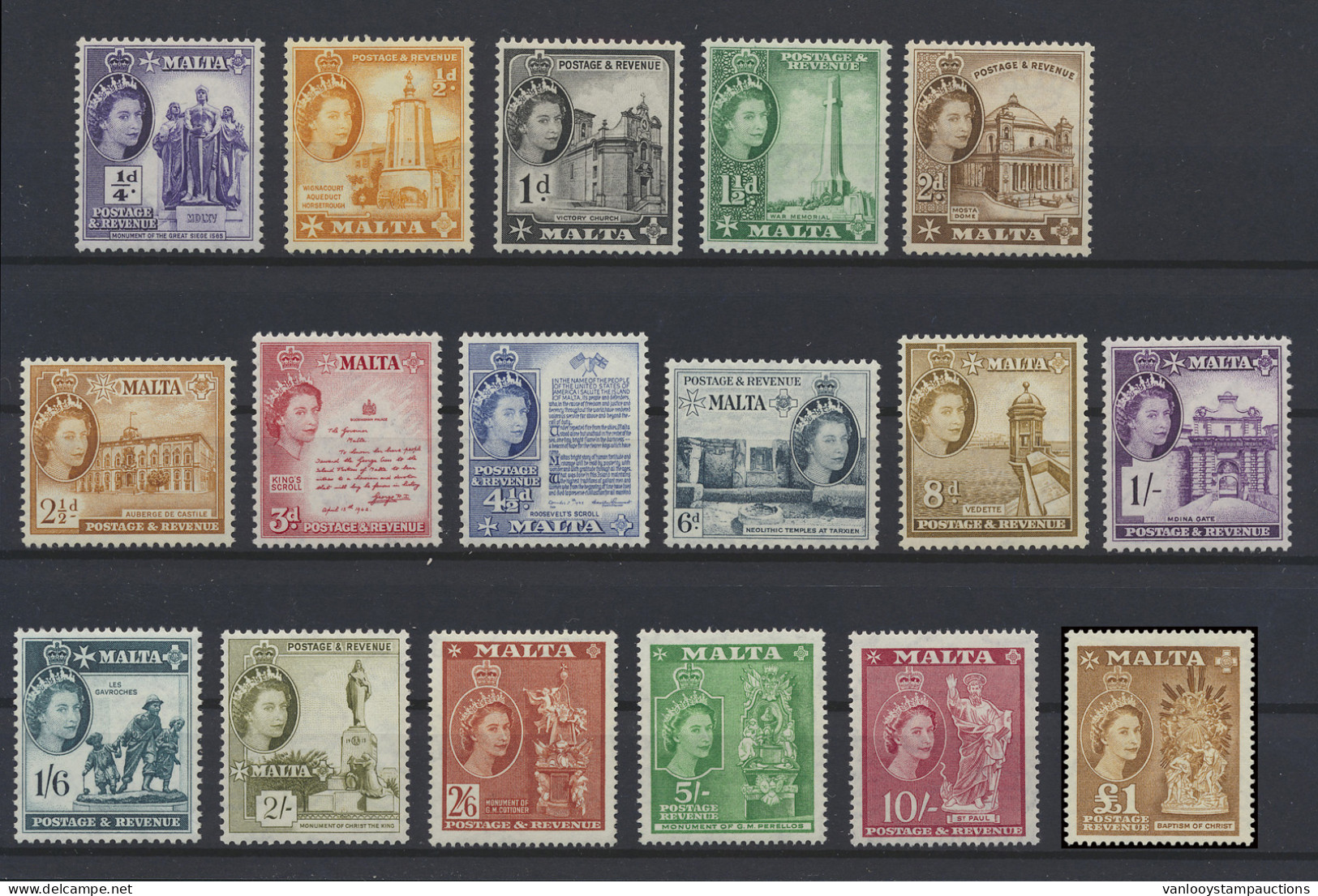 ** N° 239/55 Elizabeth And Thematics, Zm (Yv. €185) - Malta