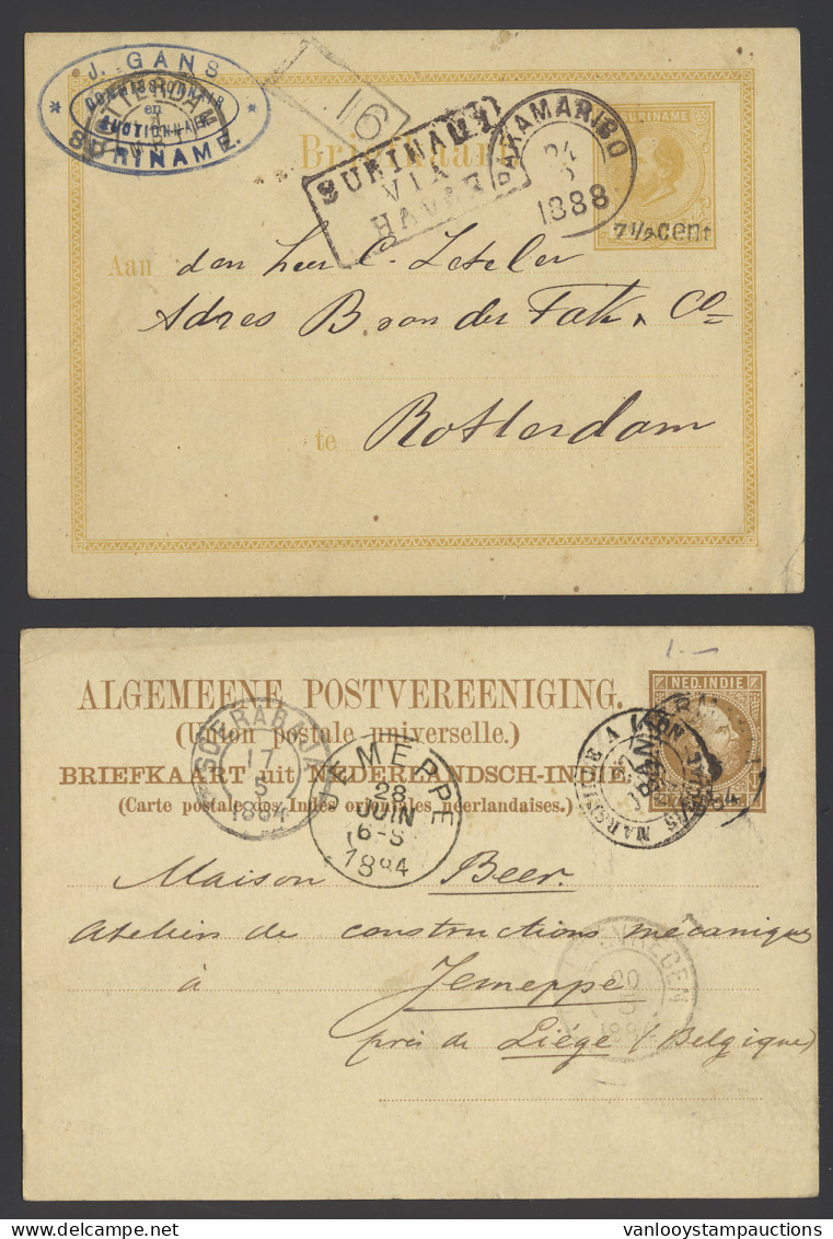 1878/1911 Samenstelling Van 61 Postwaardestukken Gebruikt En Ongebruikt Uit Diverse Nederlandse Gebieden, Suriname (2 St - Otros & Sin Clasificación