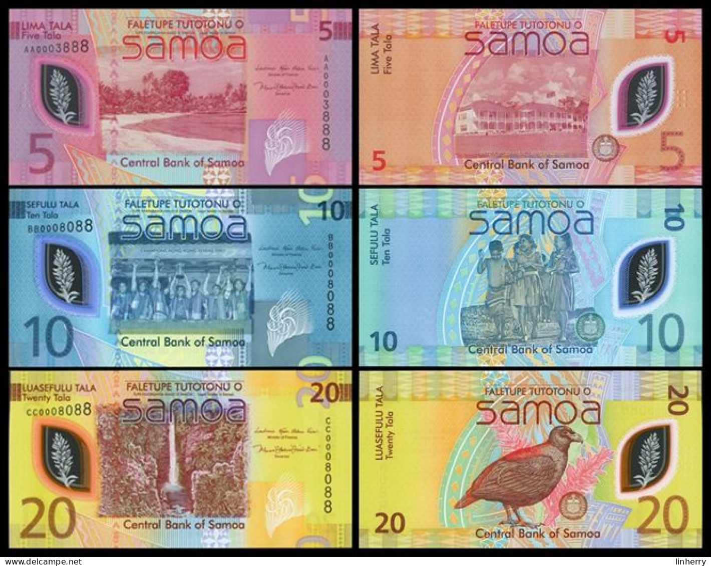 Samoa 5-10-20 Tala, (2023/2024), Polymer, UNC - Samoa