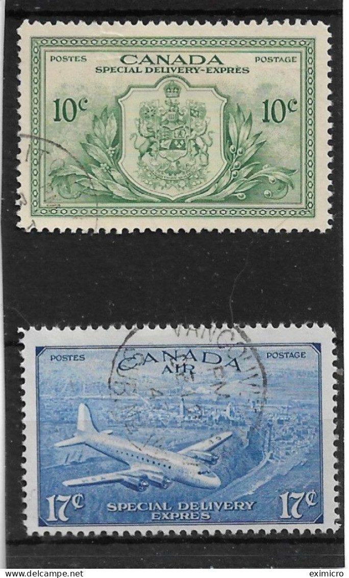 CANADA 1946 SPECIAL DELIVERY 10c, 17c (grave Accent) SG S15 And S17 FINE USED Cat £16 - Exprès