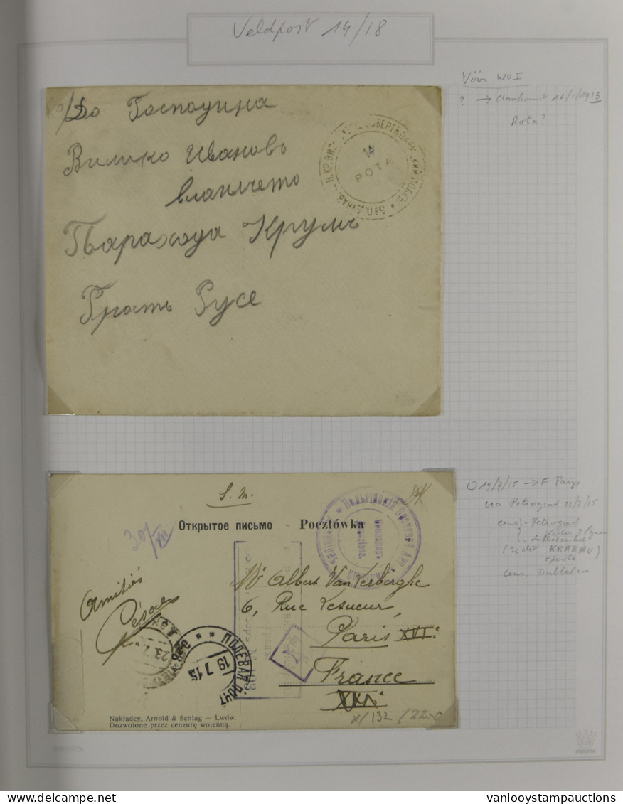 Interessante Verzameling Poststukken Met Veldpost W.O. I En II, Censuur, Levant, China, Goed Na Te Zien!, Zm - Autres & Non Classés