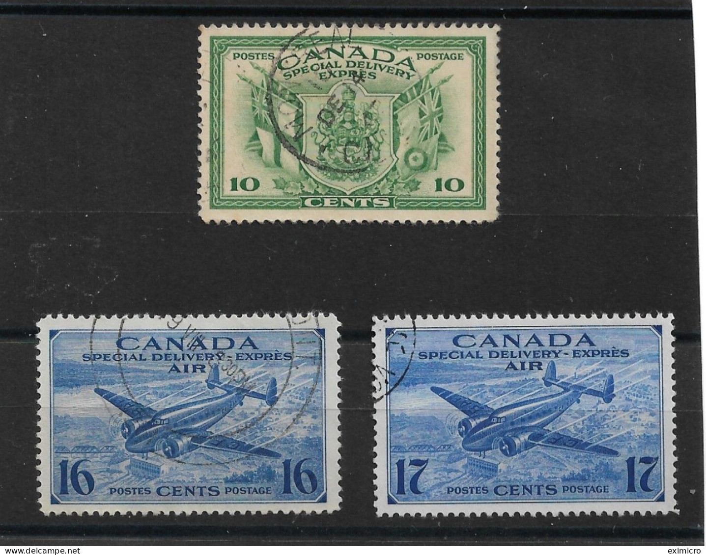 CANADA 1942 - 1943 WAR EFFORT SPECIAL DELIVERY SET SG S12/S14 FINE USED Cat £9 - Special Delivery