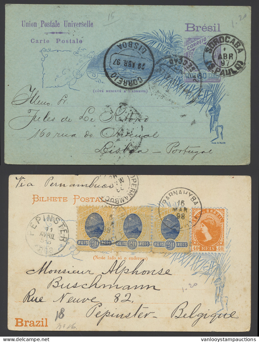 1884/1900 Samenstelling Van 51 Postwaardestukken Waarbij 18 Gebruikt (bestemmingen België, Nederland, Portugal En Binnen - Other & Unclassified