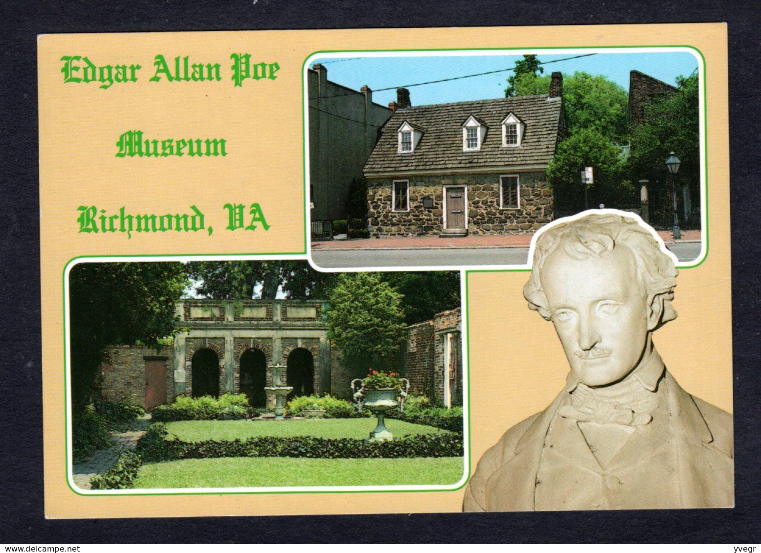 Etats Unis - RICHMOND - Edgar Allan Poe Museum - 3 Vues , Façade Et Vue Des Jardins - Richmond