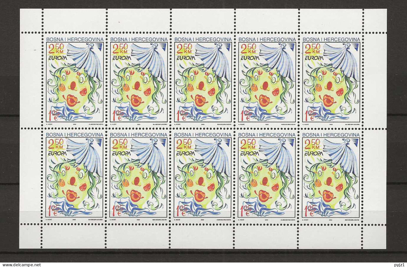 2002 MNH Bosnia Sheet Postfris** - 2002