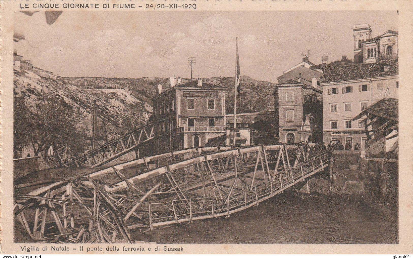 FIUME LE 5 GIORNATE PONTE SUSSAK CONFINE ITALIA N. 92 - Jugoslavia