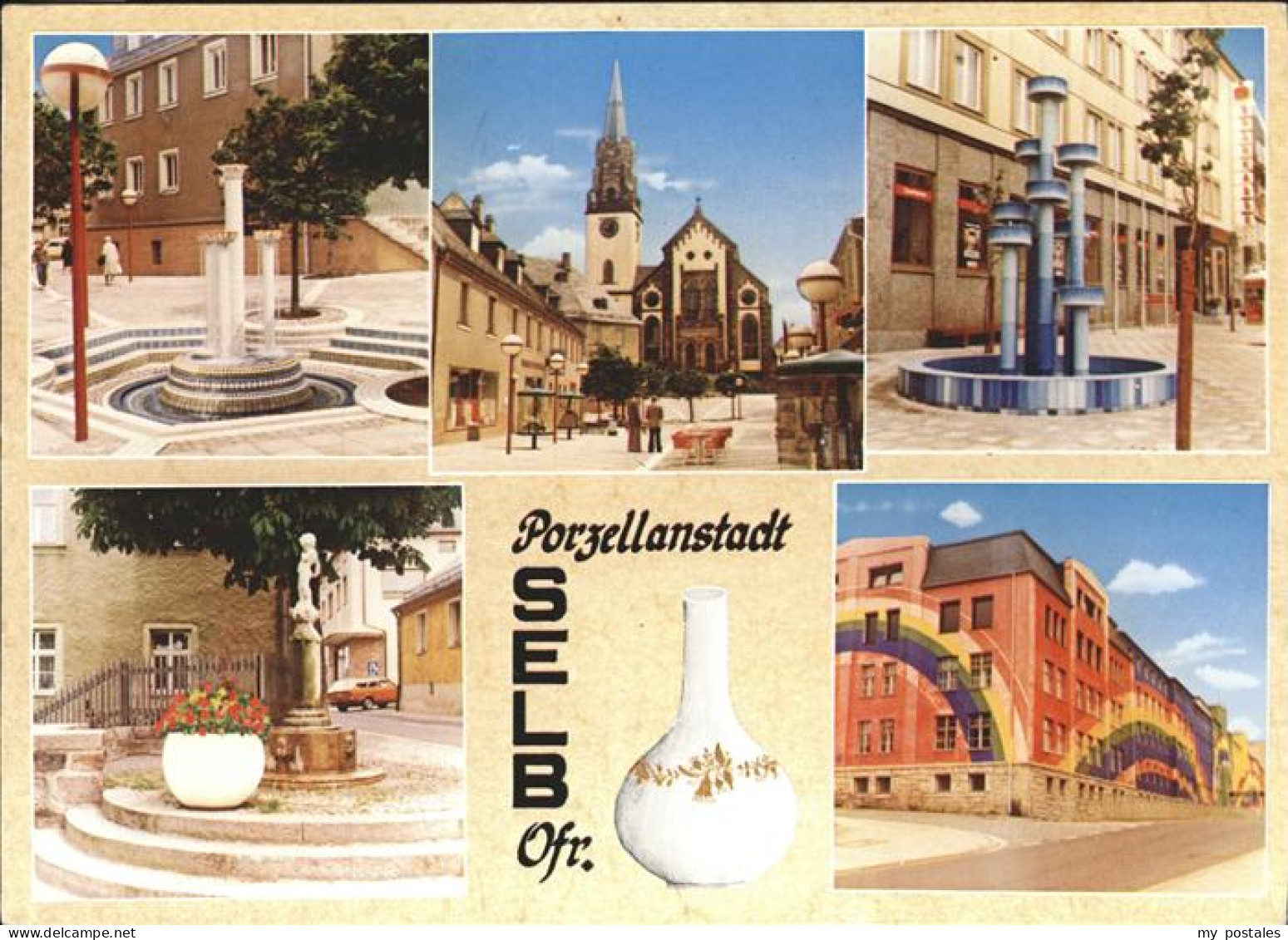 41274034 Selb Porzellanstadt Selb Stadtbrunnen Kirche Brunnen Selb - Selb