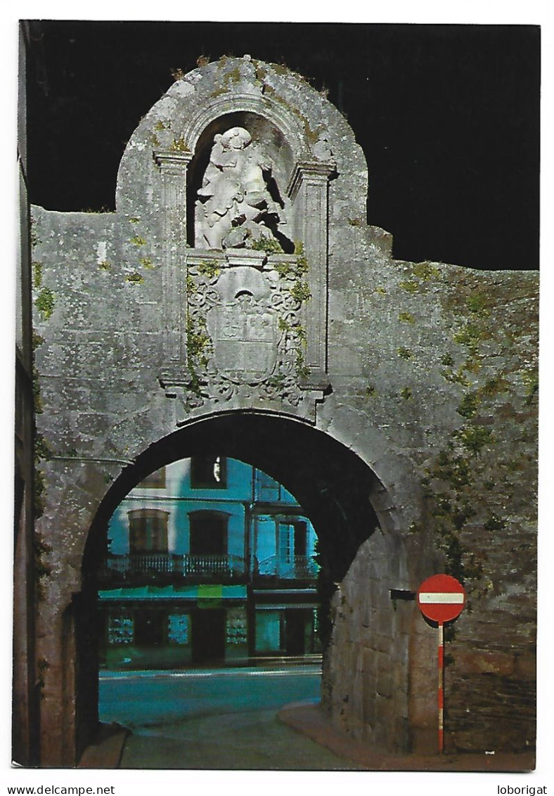 PUERTA DE SANTIAGO, MURALLA ROMANA NOCTURNA / PORTE DE SANTIAGO / DOOR OF SANTIAGO.- LUGO / GALICIA.- ( ESPAÑA) - Lugo