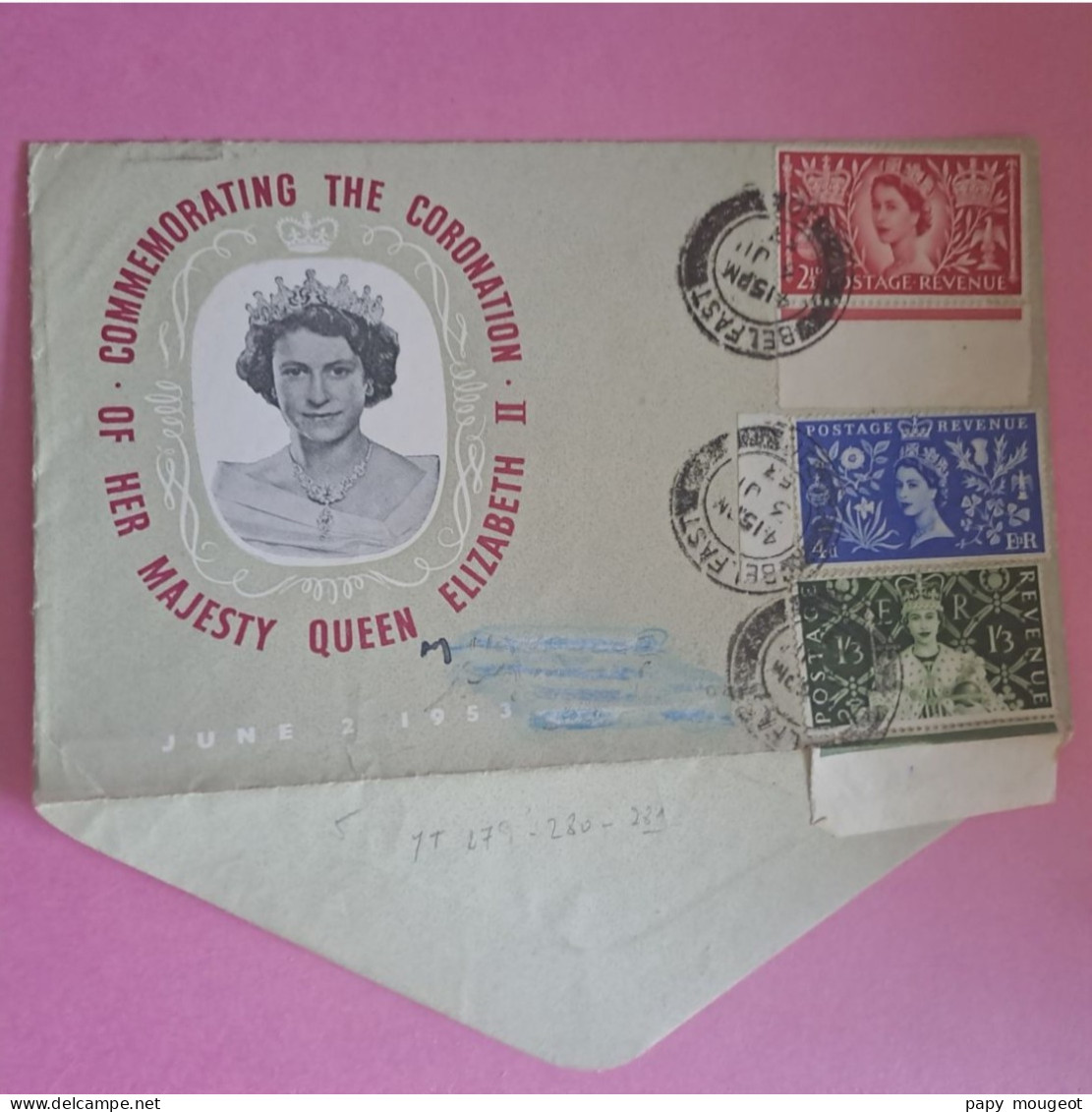 Commemorating The Coronation Of Her Majesty Queen Elizabeth II Oblitération De Belfast 03-07-1953 - 1952-1971 Pre-Decimal Issues