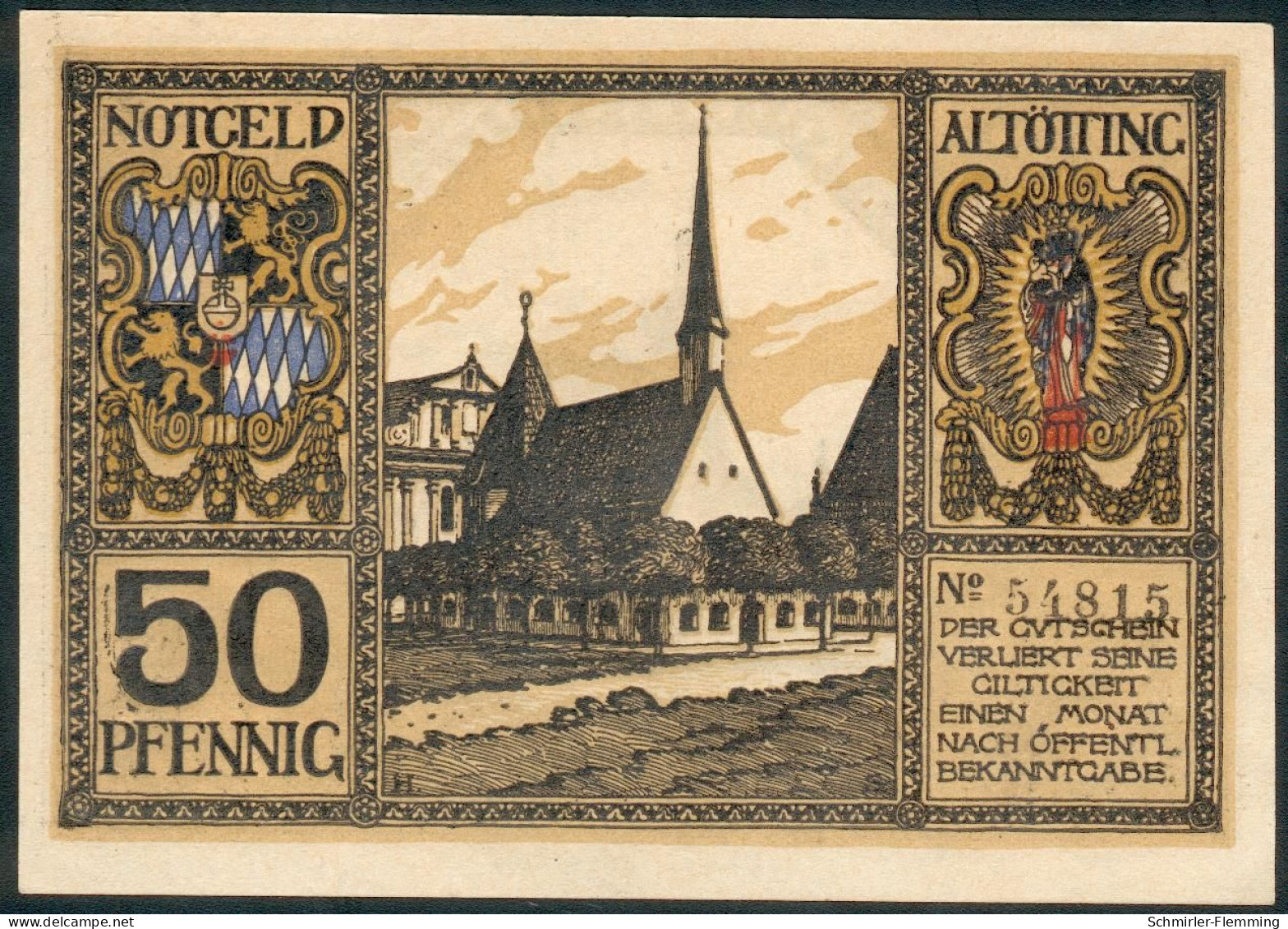 Altöting 50 Pfennig Ohne Datum/Jahr Schwarze Kenn Nr.54815(5stellig) UNC.- - Zonder Classificatie