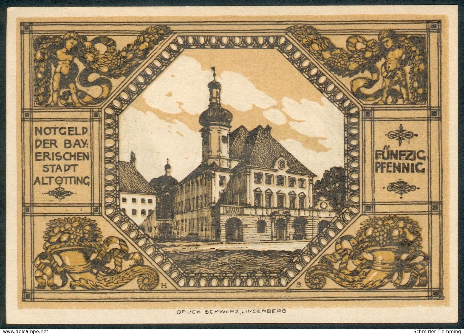 Altöting 50 Pfennig Ohne Datum/Jahr Schwarze Kenn Nr.54815(5stellig) UNC.- - Ohne Zuordnung