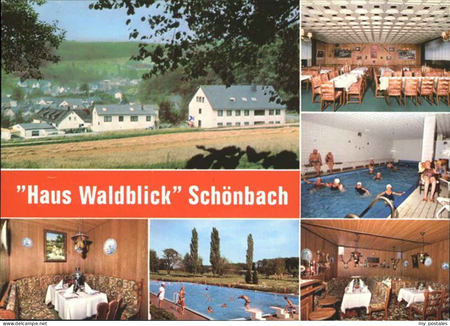 41273857 Schoenbach Dillkreis Haus Waldblick Teilansicht Schoenbach Schwimmbad S - Herborn