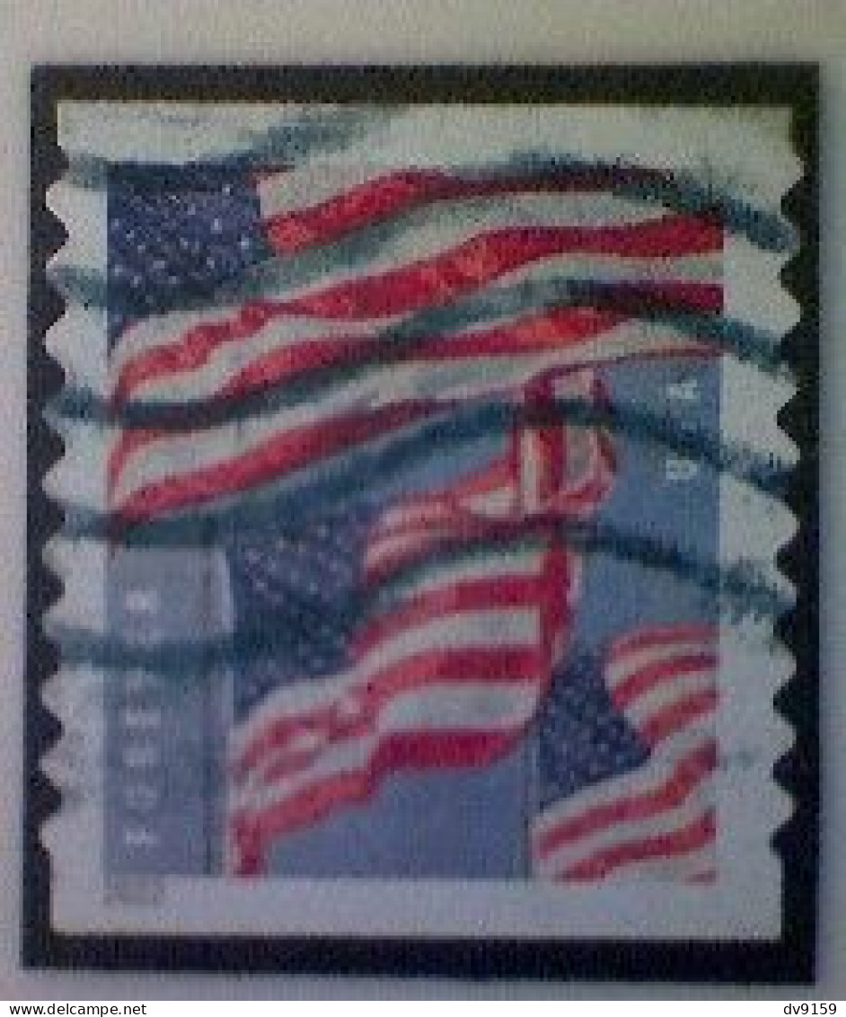 United States, Scott #5657, Used(o), 2022, Three Flags Definitive, (58¢), Red, White, And Dark And Light Blue - Usati