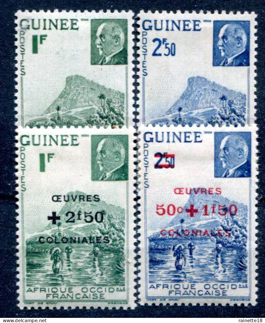 Guinée        176/177 * - 185/186 * - Unused Stamps