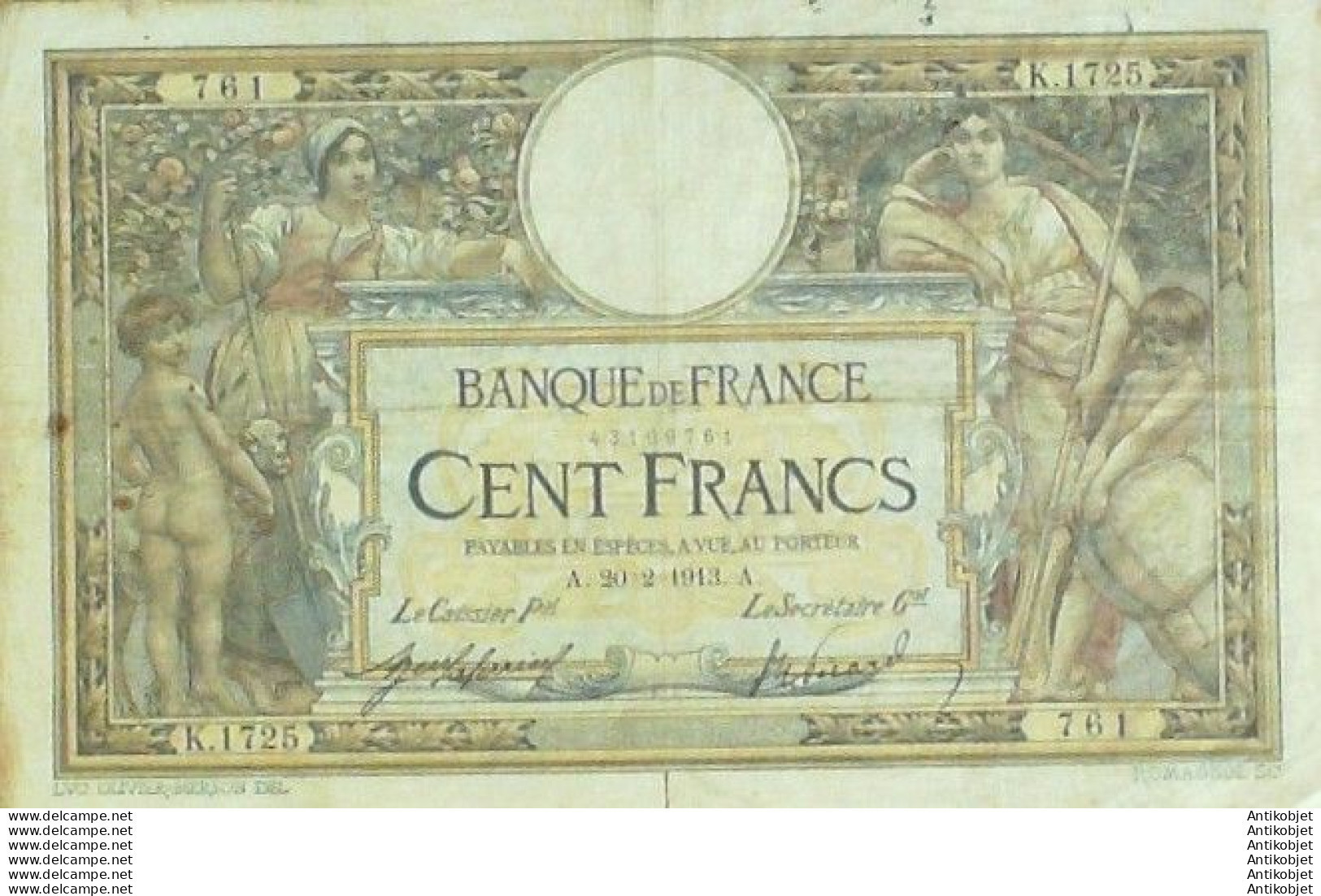 Billet Banque De France 100 Francs Luc Olivier Merson A.20=2=1913 TTB - 100 F 1908-1939 ''Luc Olivier Merson''