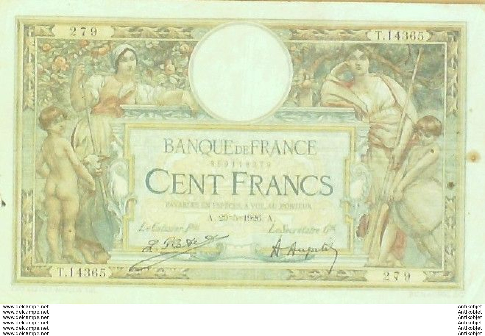 Billet Banque De France 100 Francs Luc Olivier Merson Grands Cartouches A.29=5=1926 TTB - 100 F 1908-1939 ''Luc Olivier Merson''