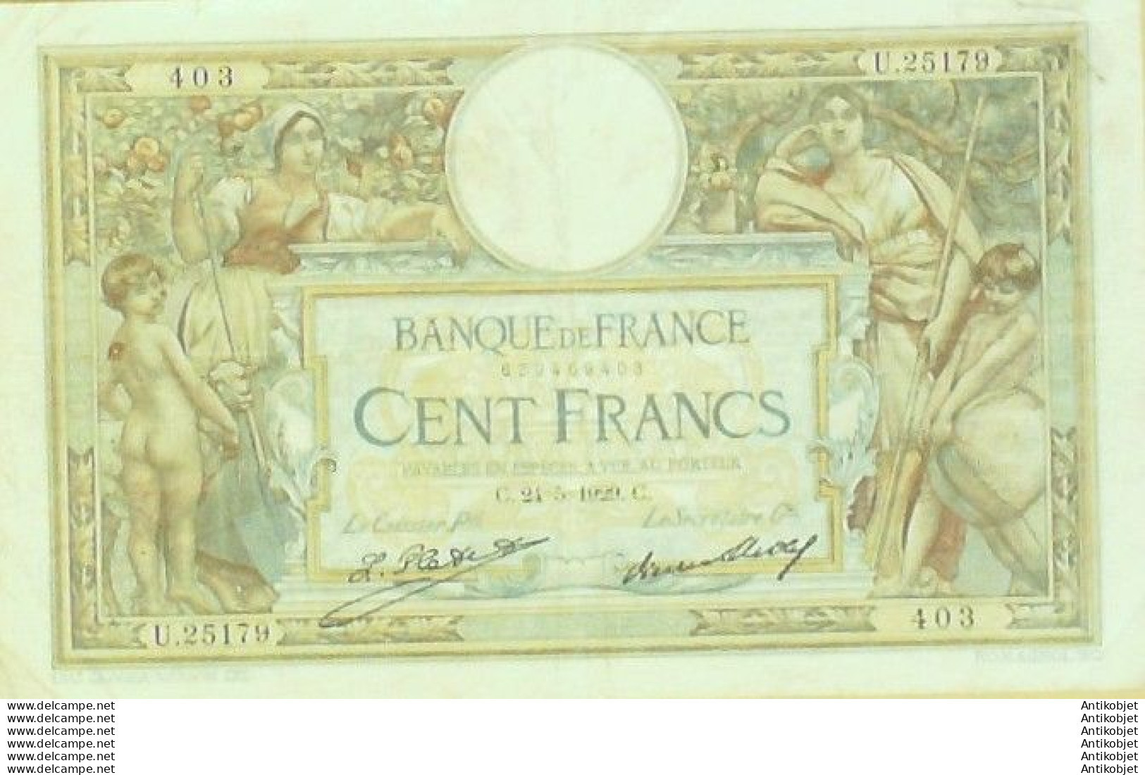 Billet Banque De France 100 Francs Luc Olivier Merson Grands Cartouches C.24.5=1929 TTB++ - 100 F 1908-1939 ''Luc Olivier Merson''