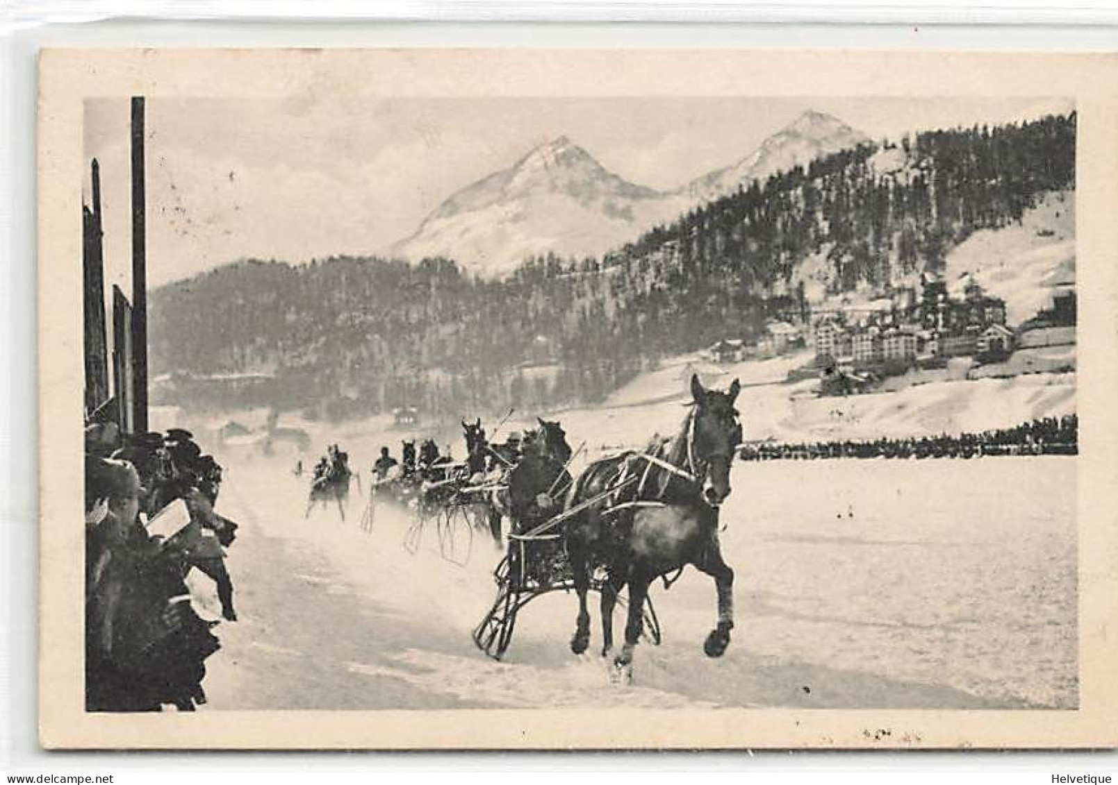 Trabfahren Auf Dem St. Mortizersee St.Moritz Schlitten Trabrennen Course De Traîneau Au Trot Attelé Sledge Trotting Race - St. Moritz