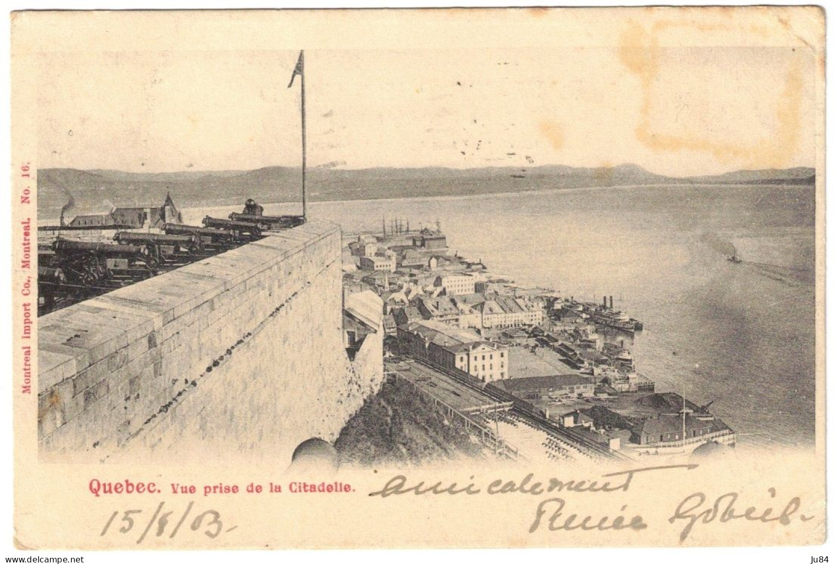 Canada - Québec - Vue Prise De La Citadelle - Carte Postale Pour La France - 15 Août 1903 - Brieven En Documenten