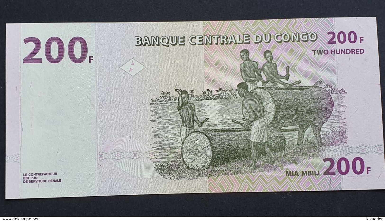 Billete De Banco De CONGO RD - 200 Francs, 2013  Sin Cursar - República Democrática Del Congo & Zaire