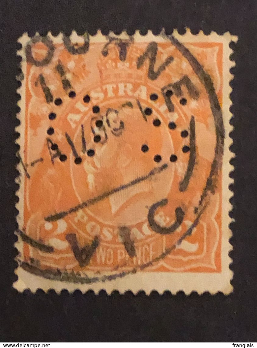 O71 2d Orange With OS Puncture - Used Stamps