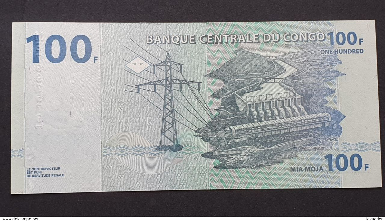 Billete De Banco De CONGO RD - 100 Francs, 2022  Sin Cursar - République Démocratique Du Congo & Zaïre