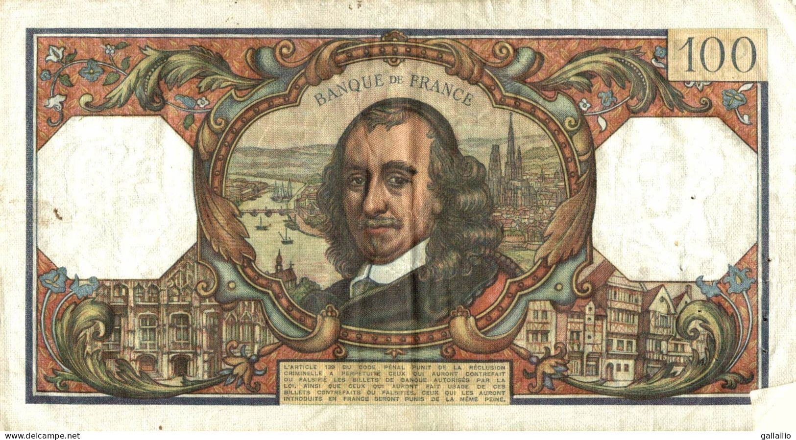 BILLET 100 FRANCS CORNEILLE DE 1966 M.161 - 100 F 1964-1979 ''Corneille''