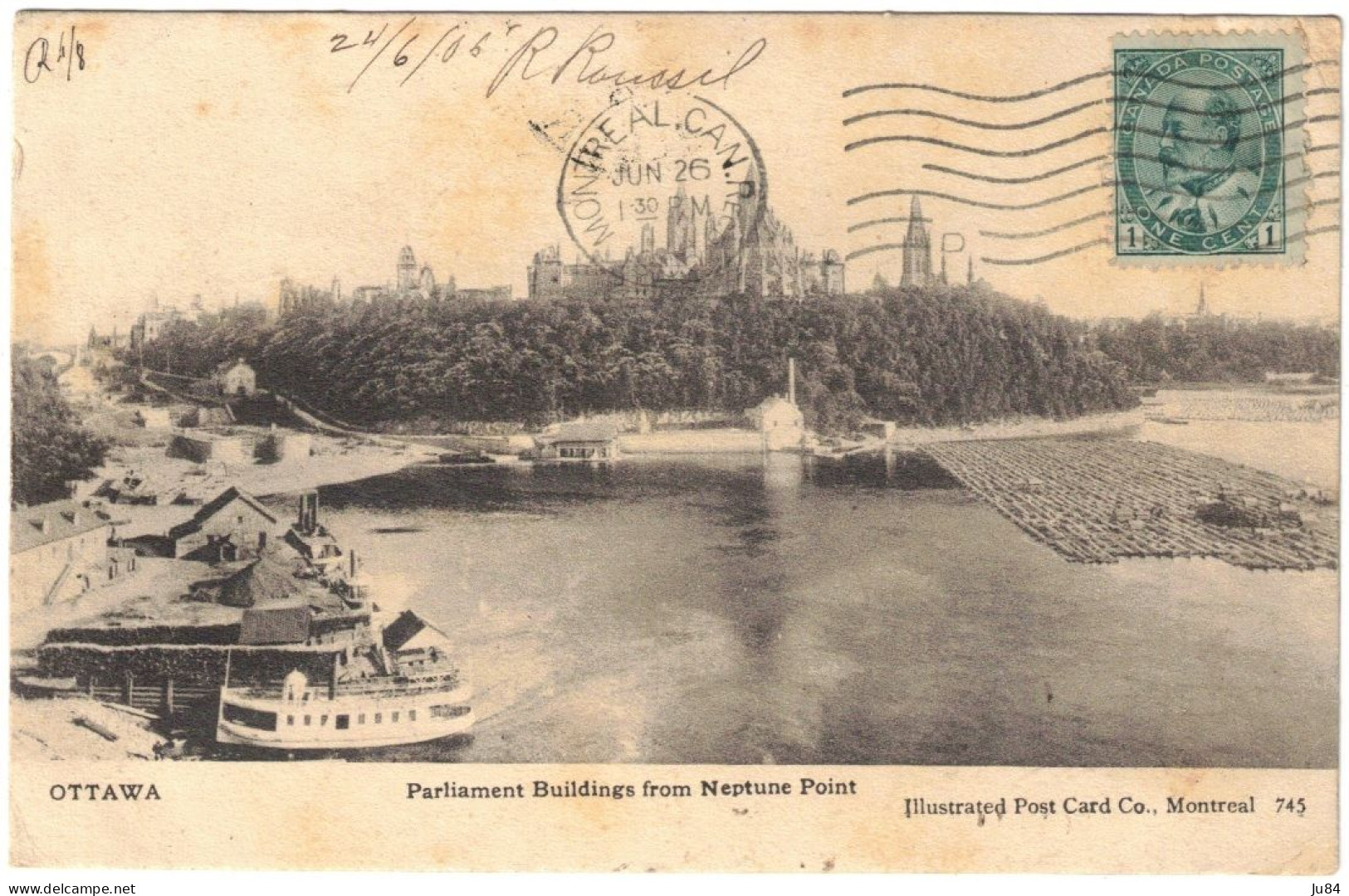 Canada - Ontario - Ottawa - Parliament Buildings From Neptune Point - Carte Postale Pour La France - 1905 - Ottawa