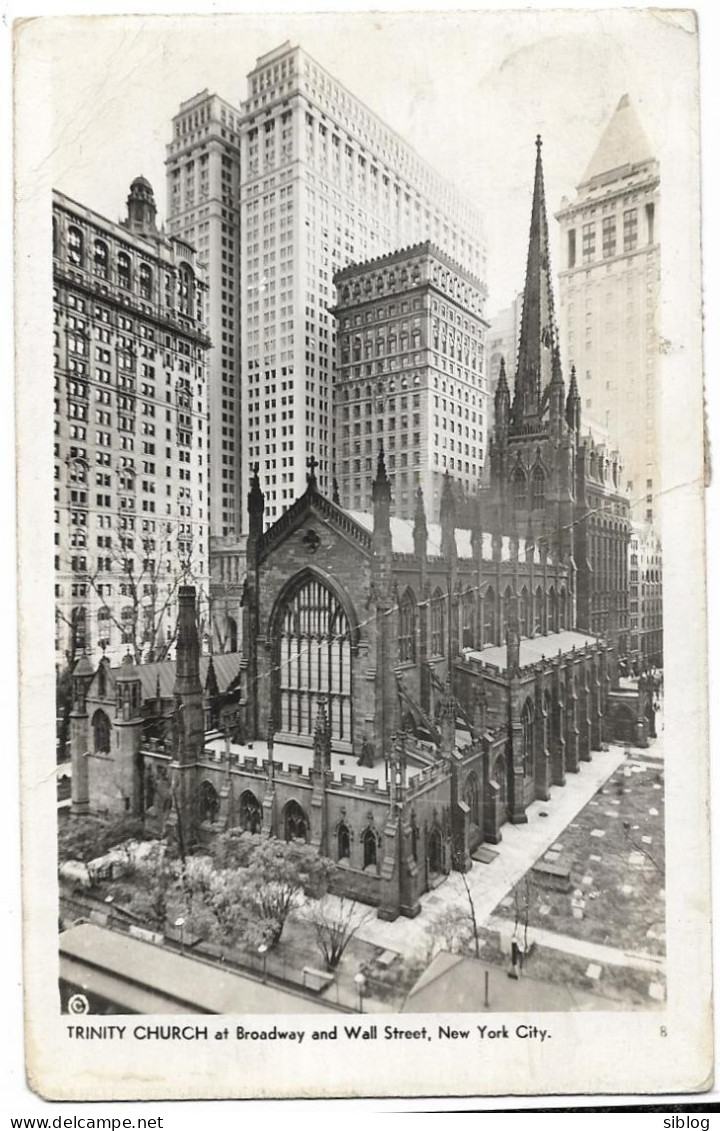 CPSM - TRINITY Church At BROADWAY And Wall Street, NEW YORK CITY - Broadway