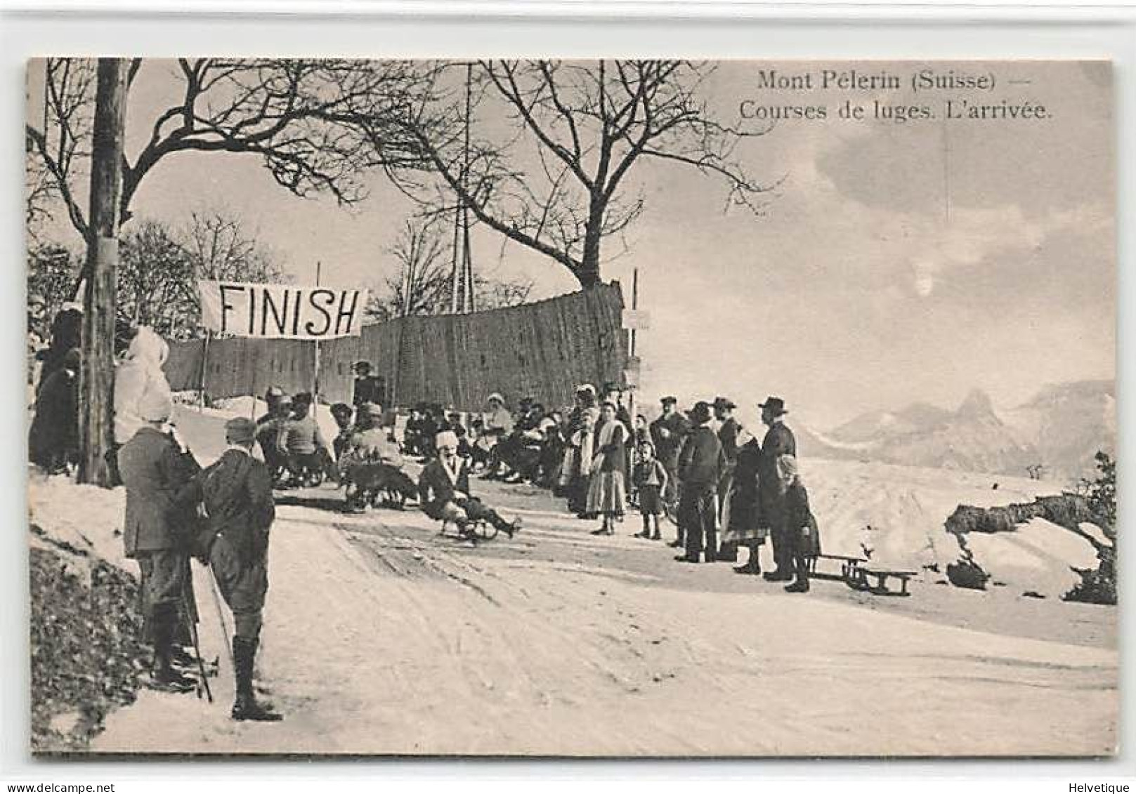 Mont Pélerin Courses De Luges L'arrivée  Vevey Dent De Jaman 1911 Sport D'hiver - Vevey