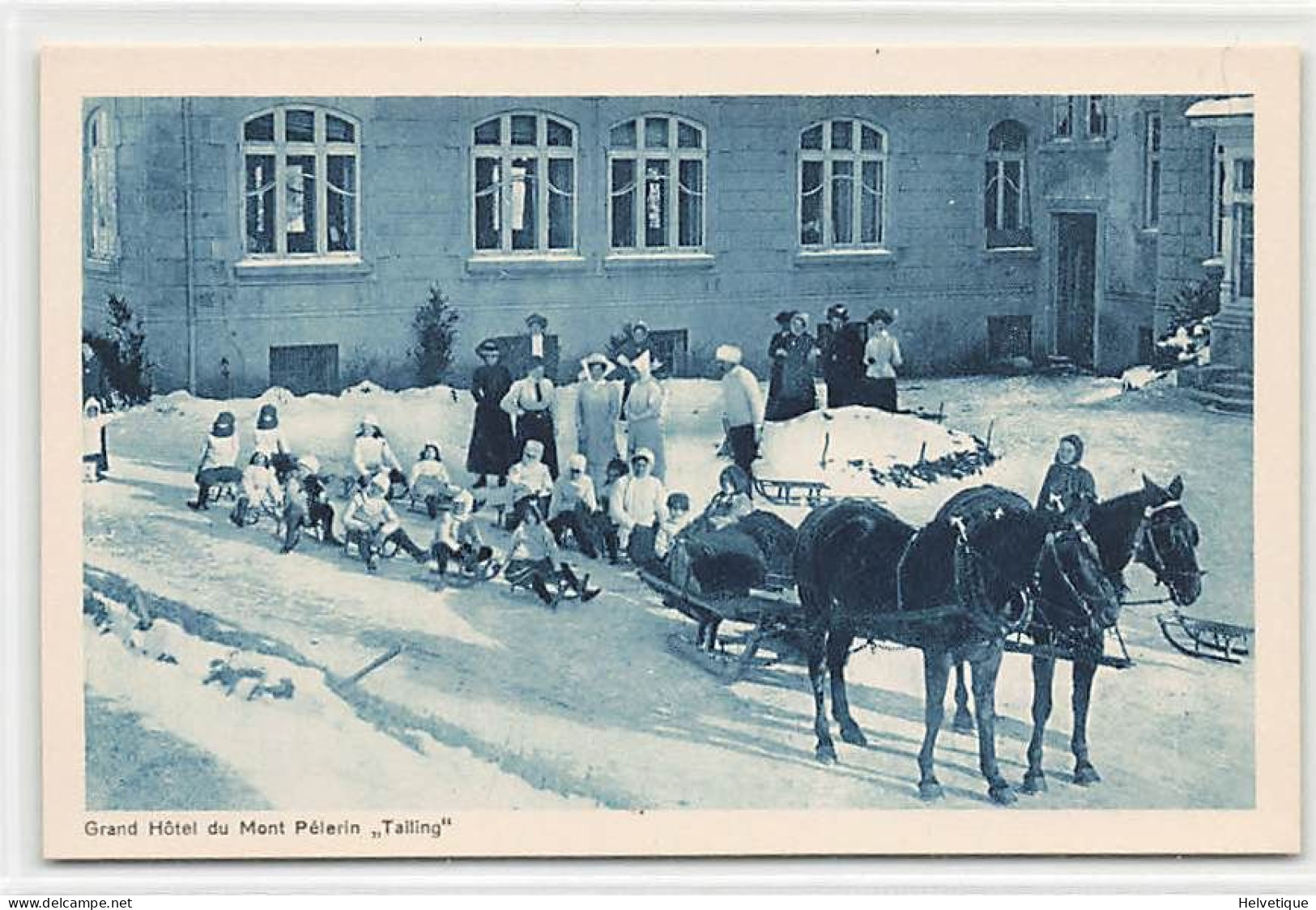 Mont Pélerin Attelage De Chevaux  Grand Hôtel Tailing Vevey Sport D'hiver - Vevey