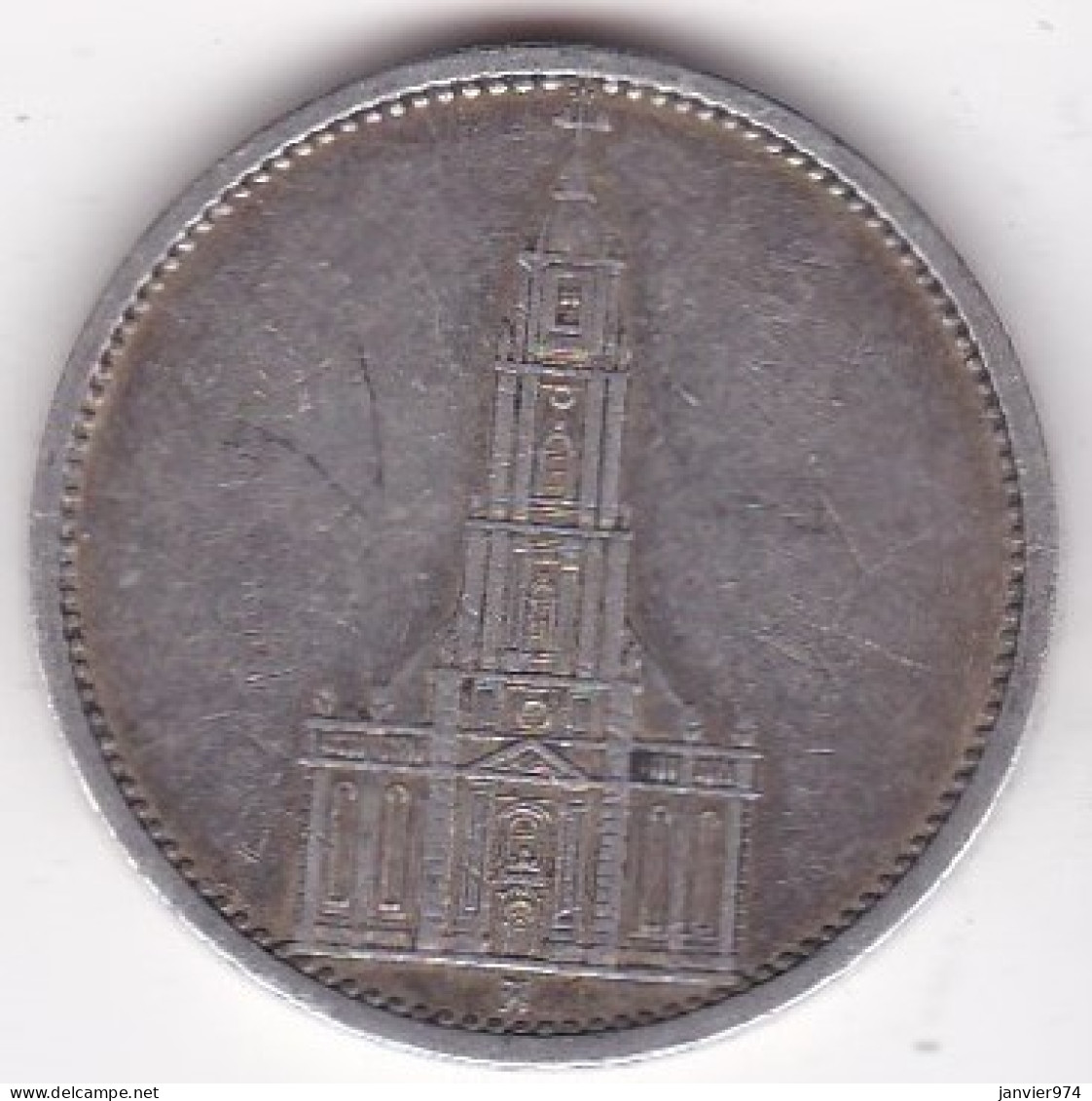 5 Reichsmark 1935 A Berlin , Potsdam, Position A, En Argent, KM# 83 - 5 Reichsmark