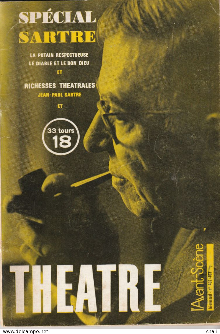 REVUE THEATRE L AVANT SCENE SPECIAL SARTRE N° 402/403 Spécial Sartre : La Putain Respectueuse Le Diable Et Le Bon Dieu E - French Authors