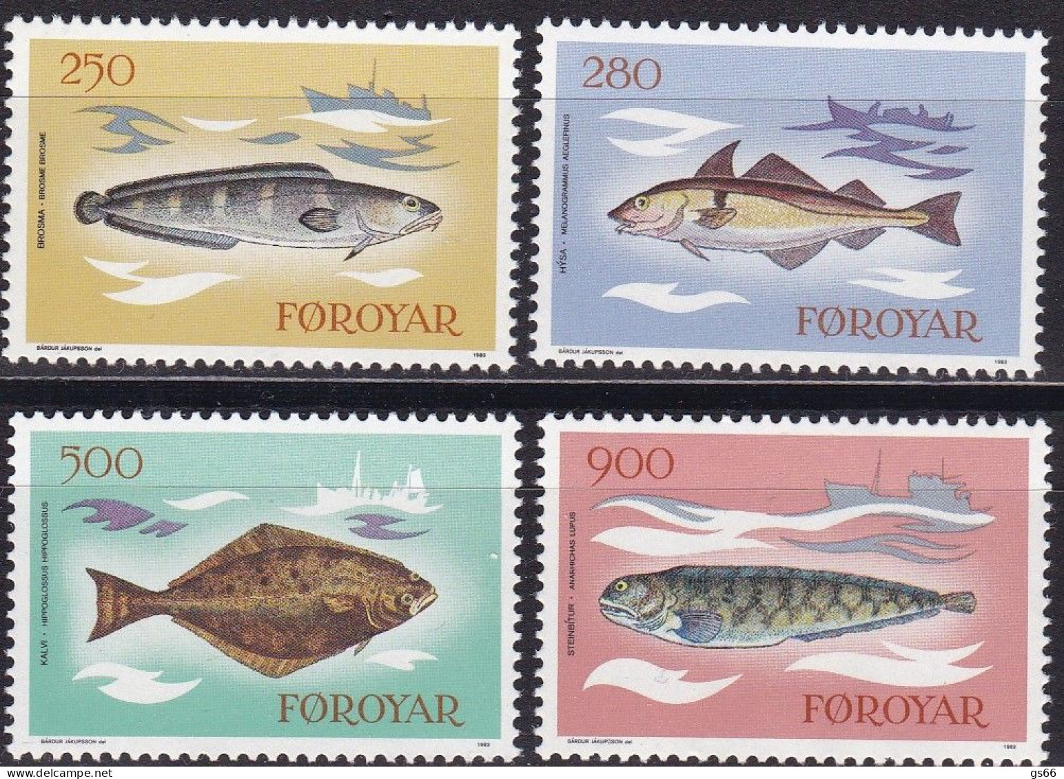 Färöer, 1983,  86/89,  MNH **, Fische. - Färöer Inseln