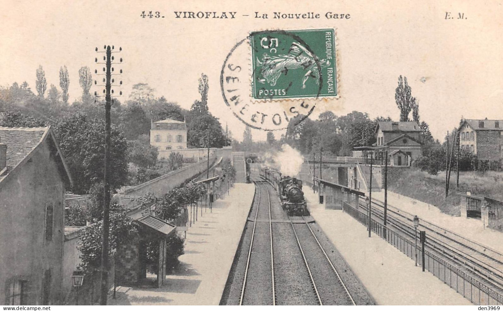 VIROFLAY (Yvelines) - La Nouvelle Gare - Train - Voyagé (2 Scans) Marie Roudier à Préveranges Cher - Viroflay