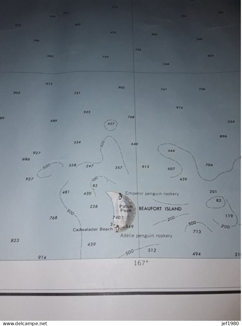 GROTE KAART AFMETINGEN 84 CM OP 66 CM  ANTARCTICA 1962 FRANKLIN ISLAND - Cartes Topographiques