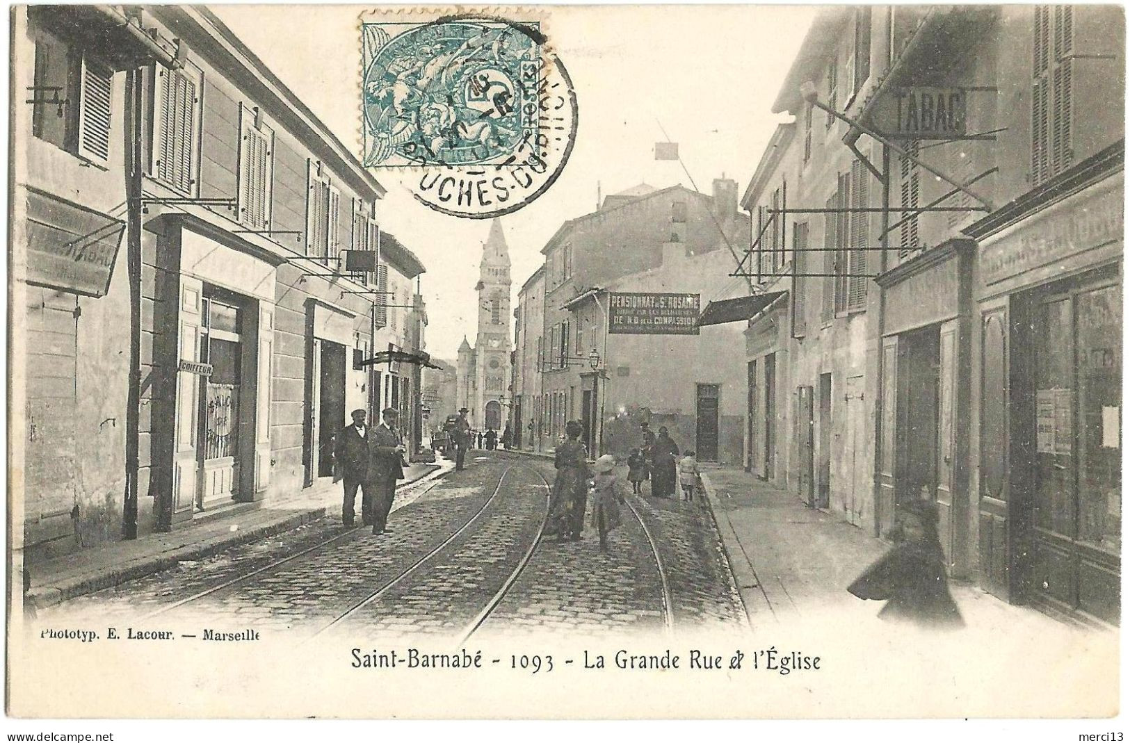SAINT-BARNABÉ (13) – La Grande Rue Et L’Église. Editeur Lacour, N° 1093. - Saint Barnabé, Saint Julien, Montolivet