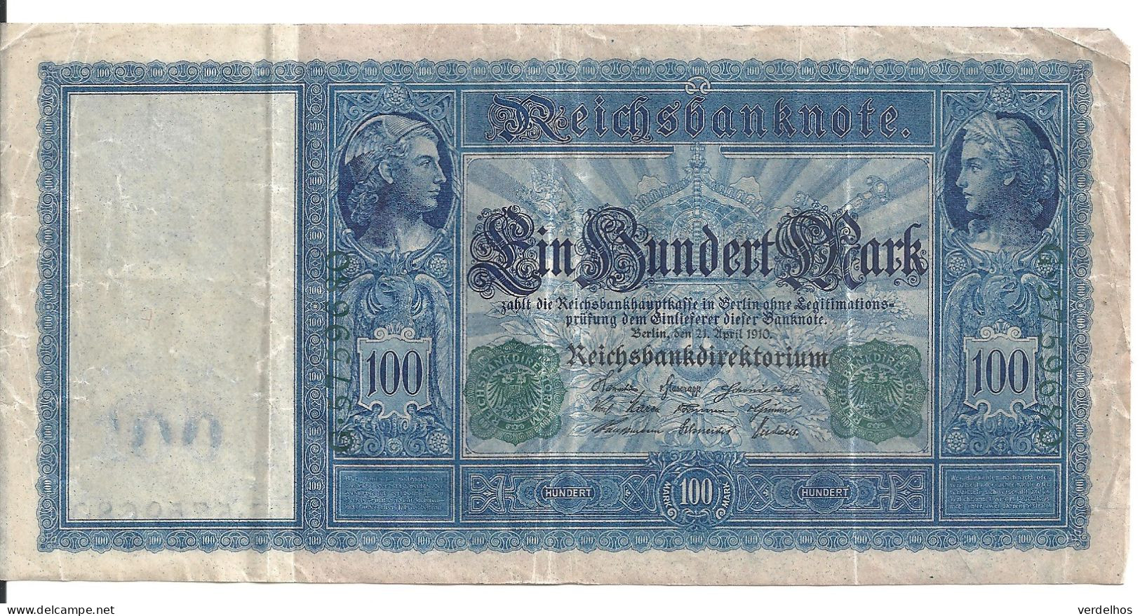 ALLEMAGNE 100 MARK 1910 VF P 43 - 100 Mark