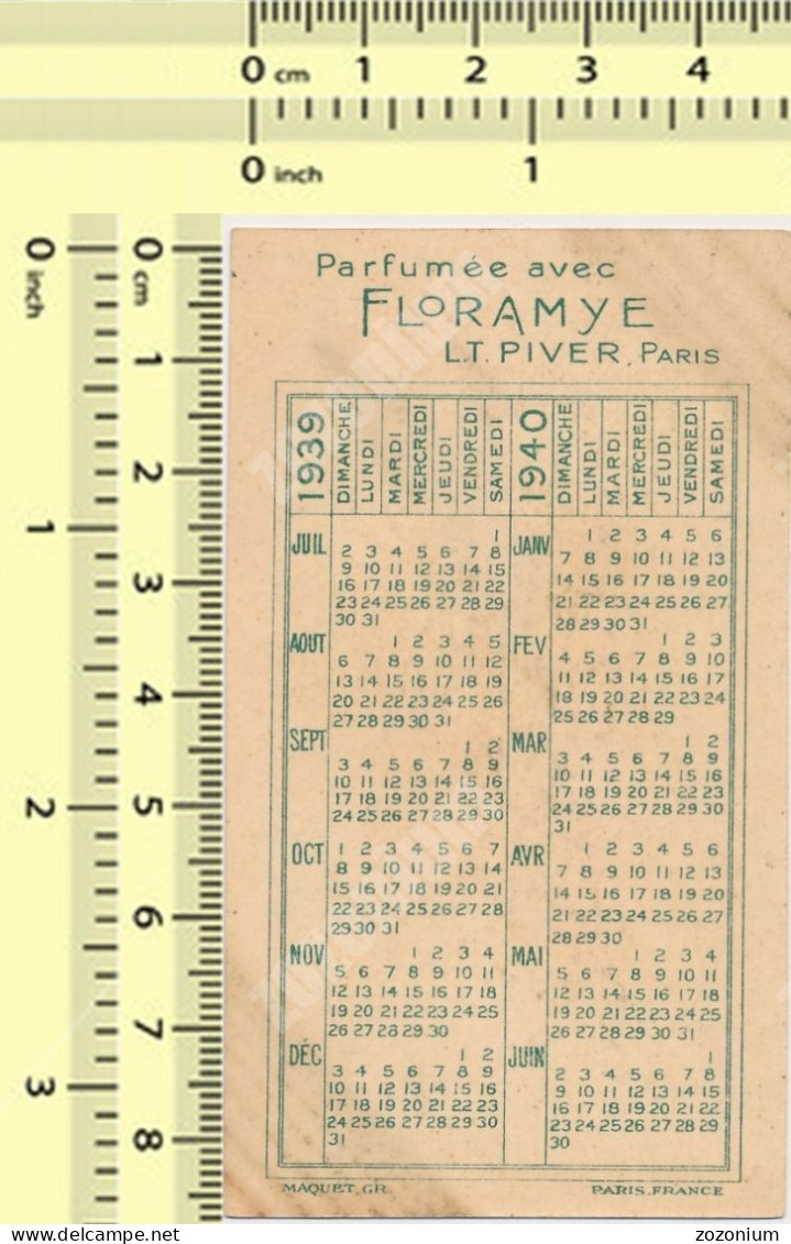 FLORAMYE PARFUM, PARIS Vintage Advertising Old Pocket Calendar 1939 - 1940 - Petit Format : 1971-80