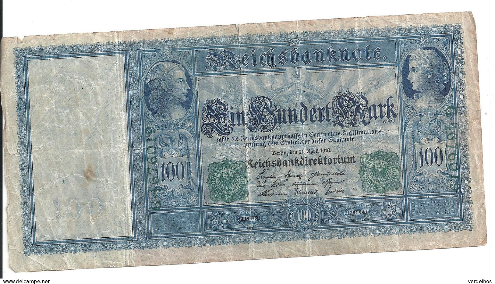 ALLEMAGNE 100 MARK 1910 VF P 43 - 100 Mark