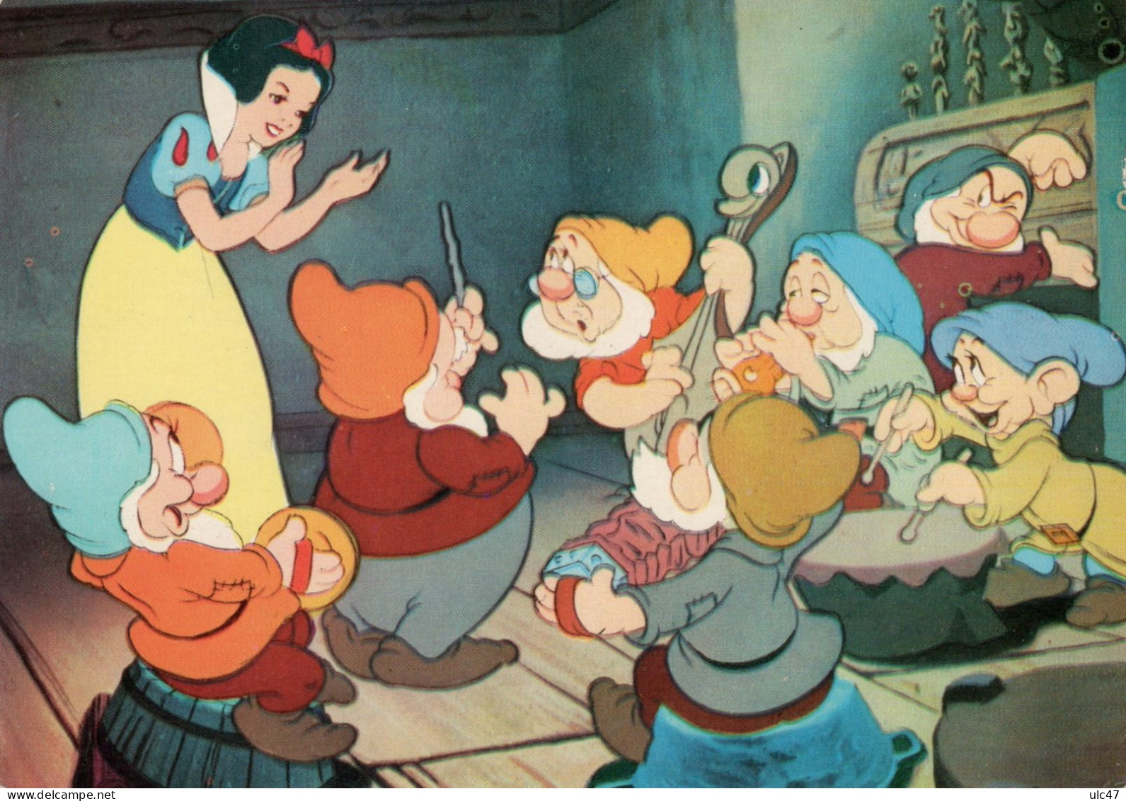 - WALT DISNEY  - BLANCHE NEIGE. - 6 cartes scannées -