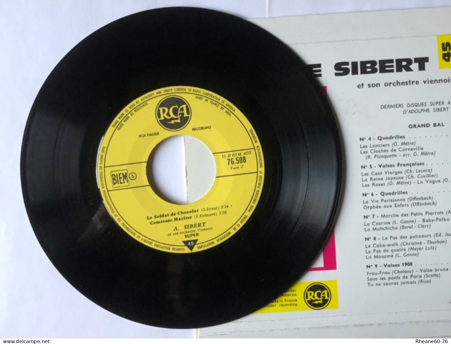 RCA 76508 Super 45T - Adolphe Sibert Et Son Orchestre Viennois - Formats Spéciaux
