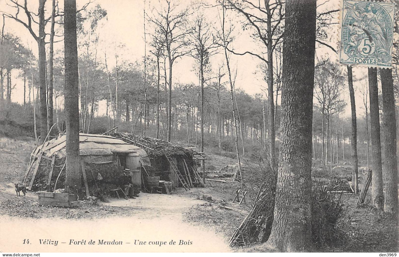 VELIZY (Yvelines) - Forêt De Meudon - Une Coupe De Bois - Voyagé 190? (2 Scans) - Velizy