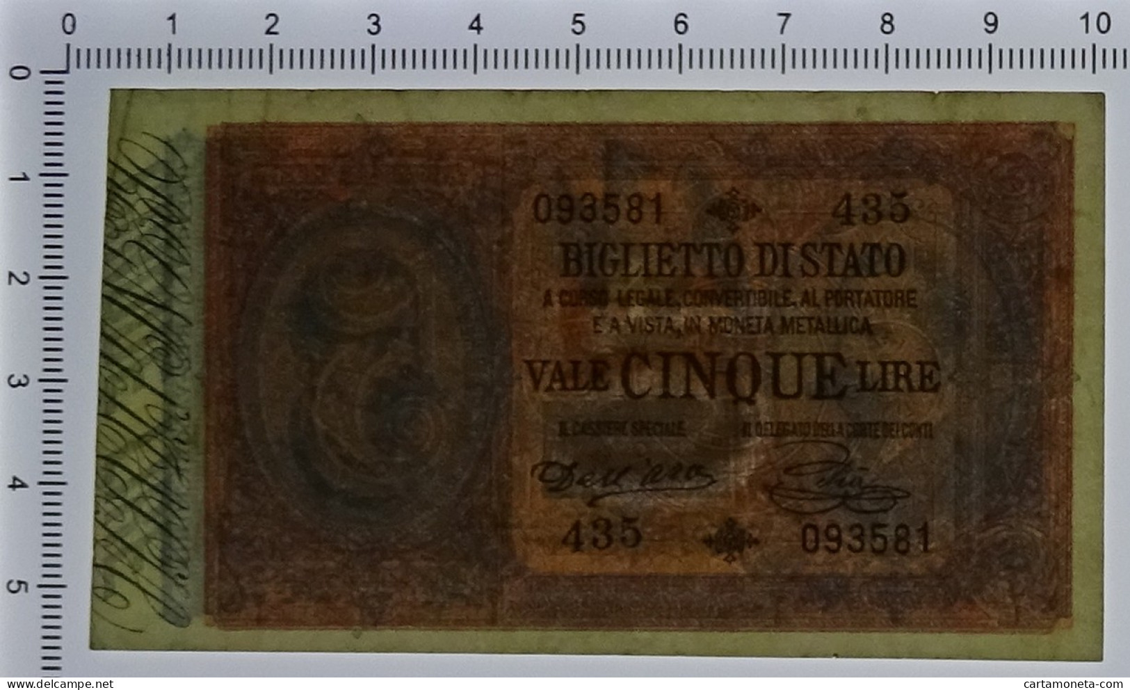 5 LIRE BIGLIETTO DI STATO EFFIGE UMBERTO I 06/08/1889 BB/SPL - Andere