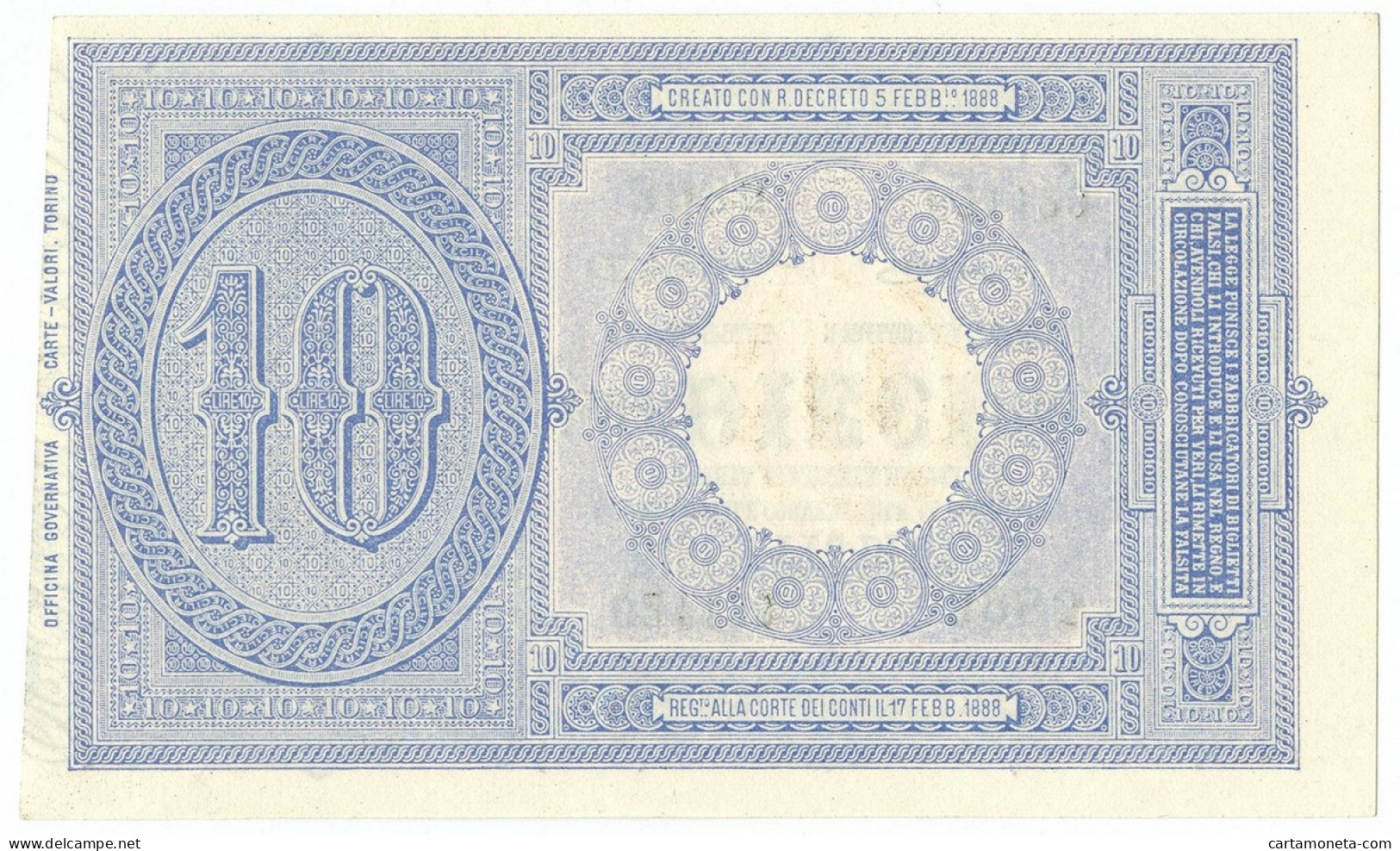 10 LIRE BIGLIETTO DI STATO EFFIGE UMBERTO I 19/05/1923 SUP+ - Sonstige