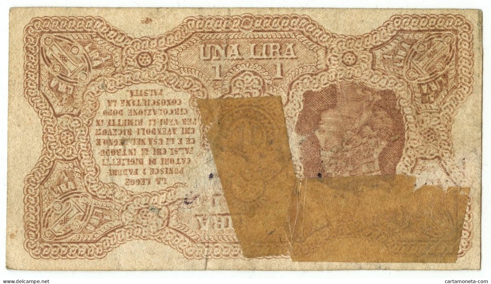 1 LIRA FALSO D'EPOCA BIGLIETTO CONSORZIALE REGNO D'ITALIA 30/04/1874 MB/BB - [ 8] Ficticios & Especimenes