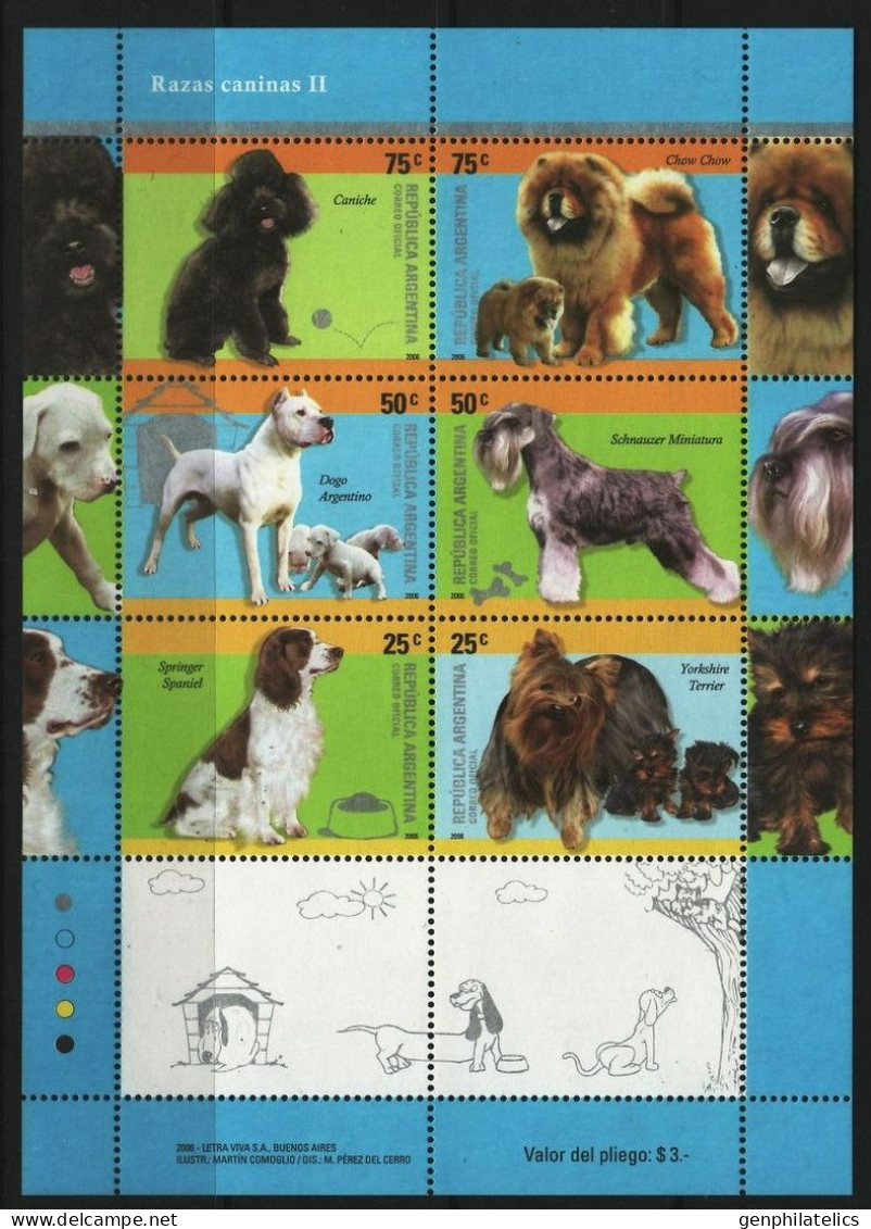 ARGENTINA 2006 FAUNA Animals DOGS - Fine S/S MNH - Neufs