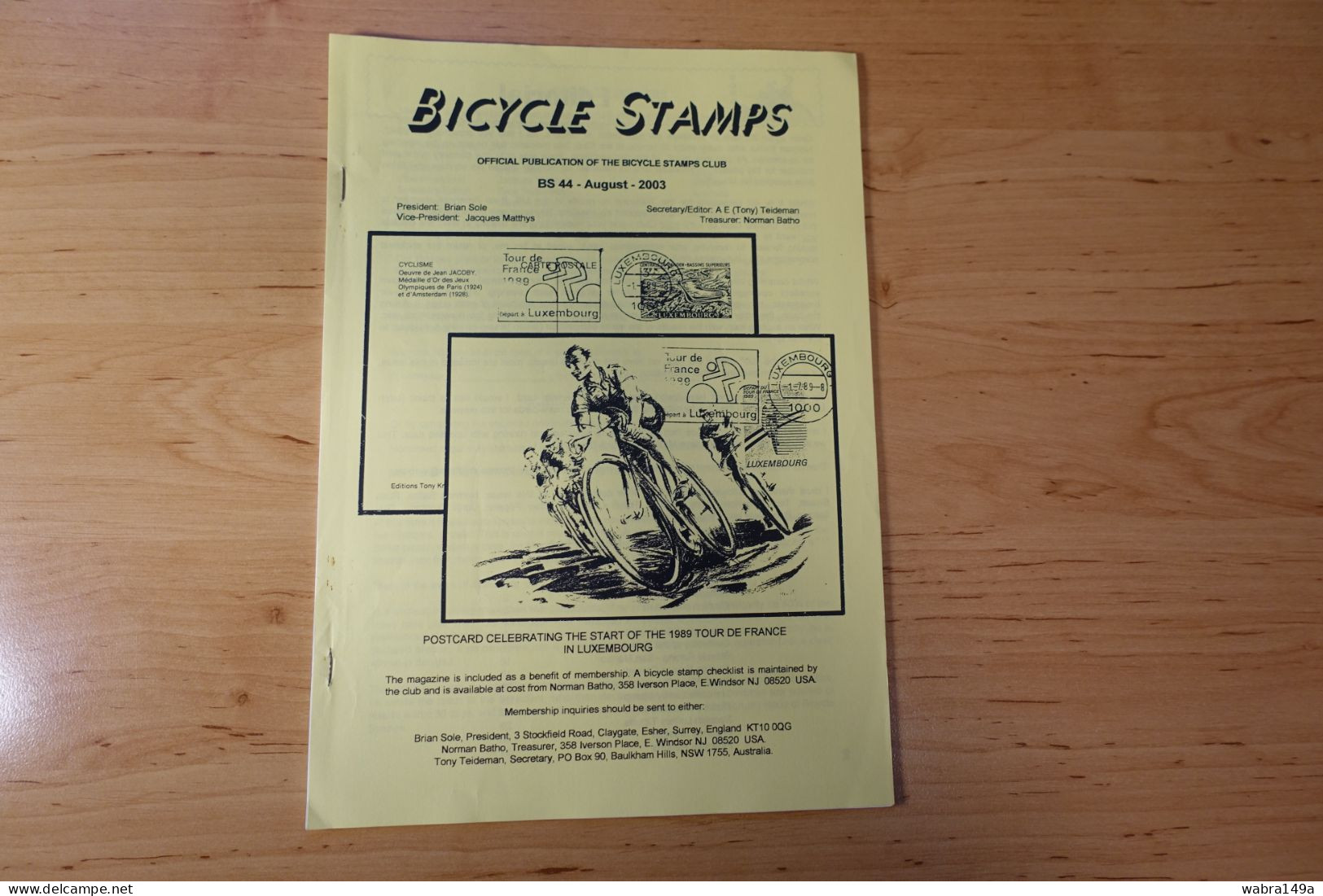 Bicycle Stamps Publication BS 44,  August 2003 Velo Bicyclette Fahrrad - English